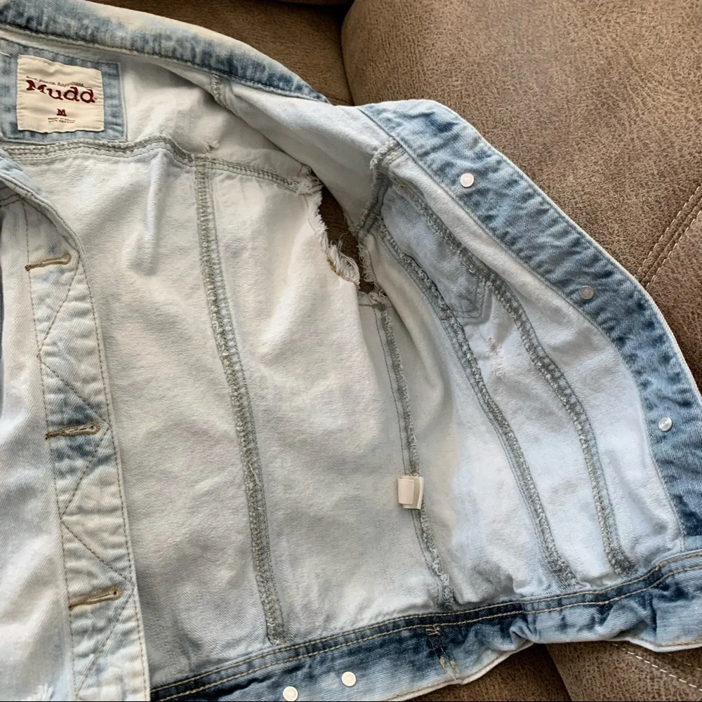 Mudd Juniors Bleached Sleeveless Jean Vest
